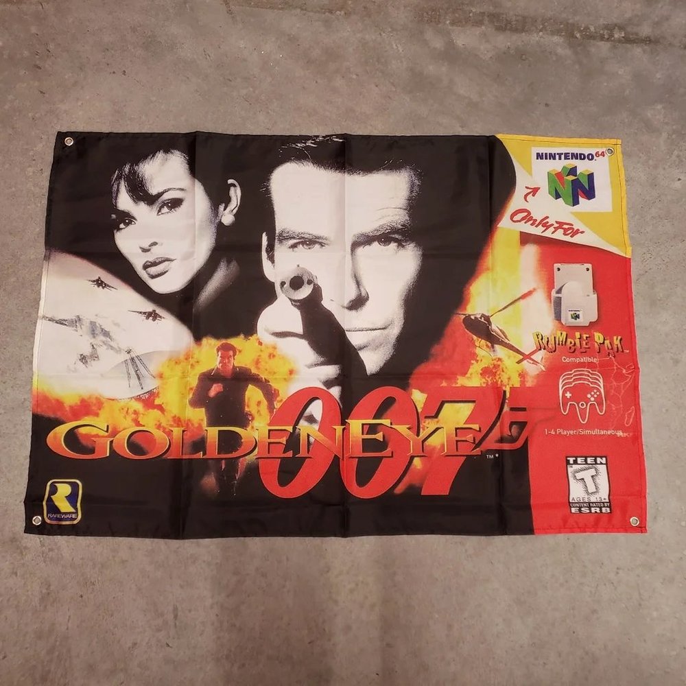 Goldeneye 007 Custom Wall Flag Banner Tapestry 2 x 3 Ft, N64